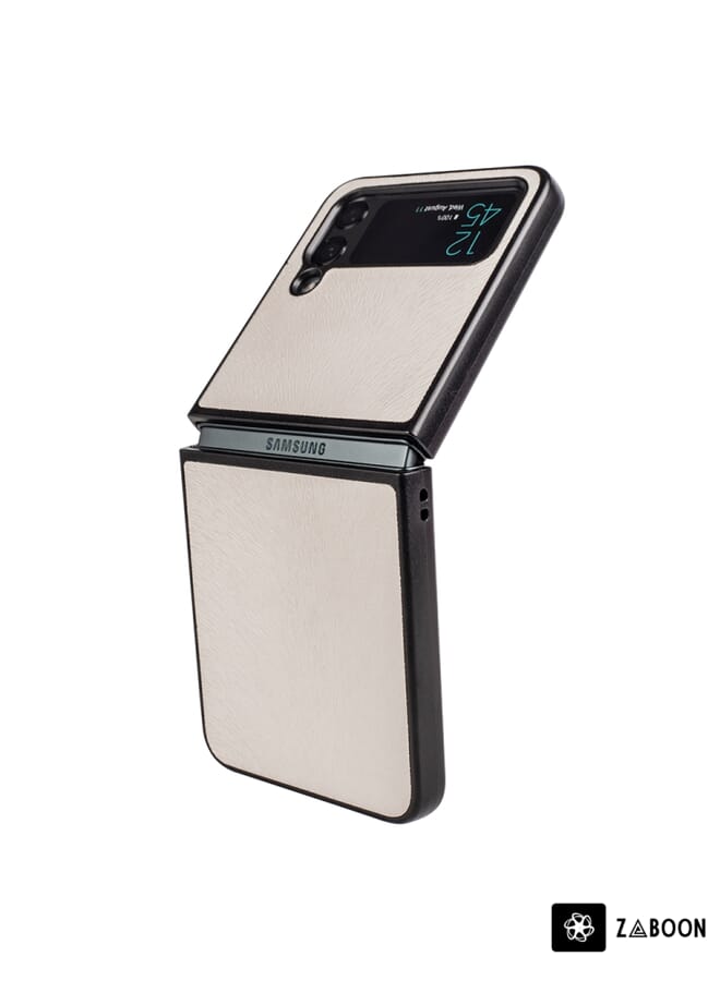 Zaboon Protective Case For Samsung Galaxy Z Flip4 Peacock Texture - Image 1