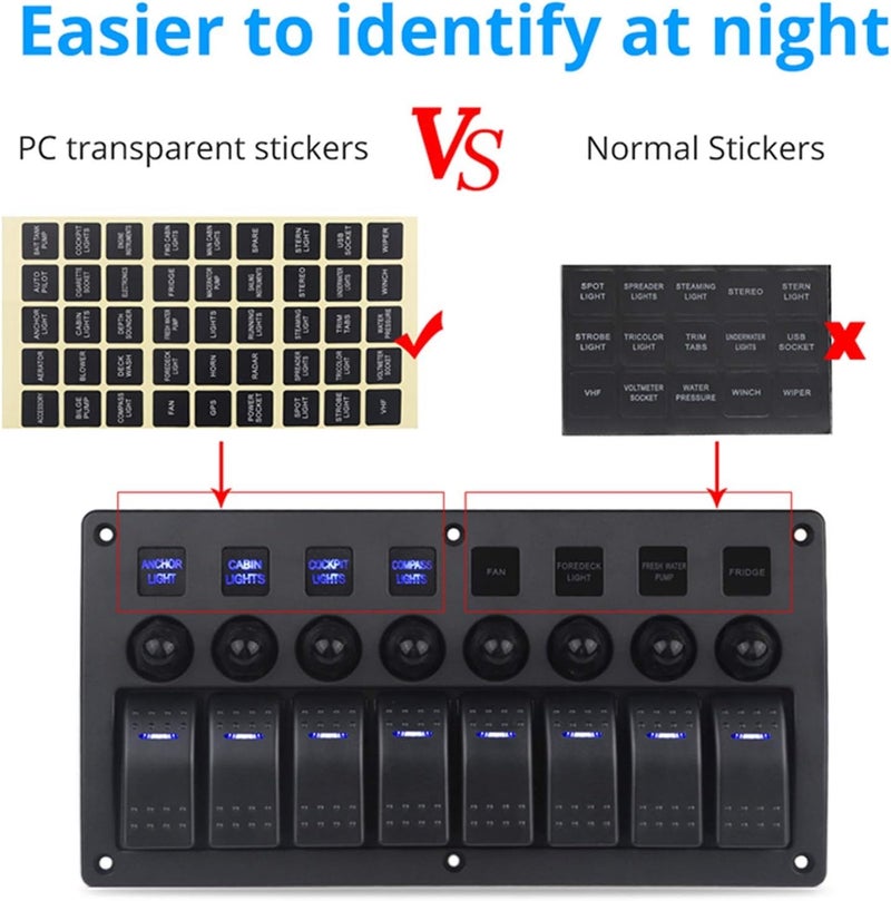 Wivplex 8 Gang Waterproof Switch Panel for Marine and Automotive - Image 3