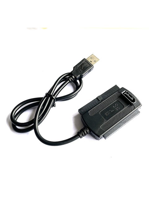 Three-use Easy Drive Line USB To IDE/SATA USB To Parallel Port/serial Port 3.5 Inch Hard Disk Drive Data Line-Color:Black Line-Length:0.6