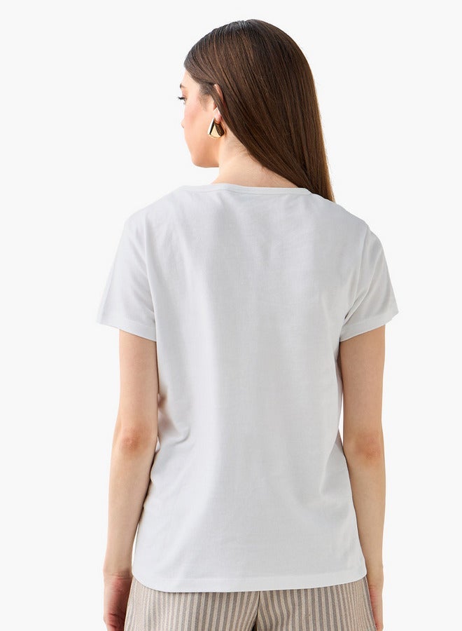 SP Characters T-shirt with Mickey and Minnie Mouse Print Cotton - Image 3