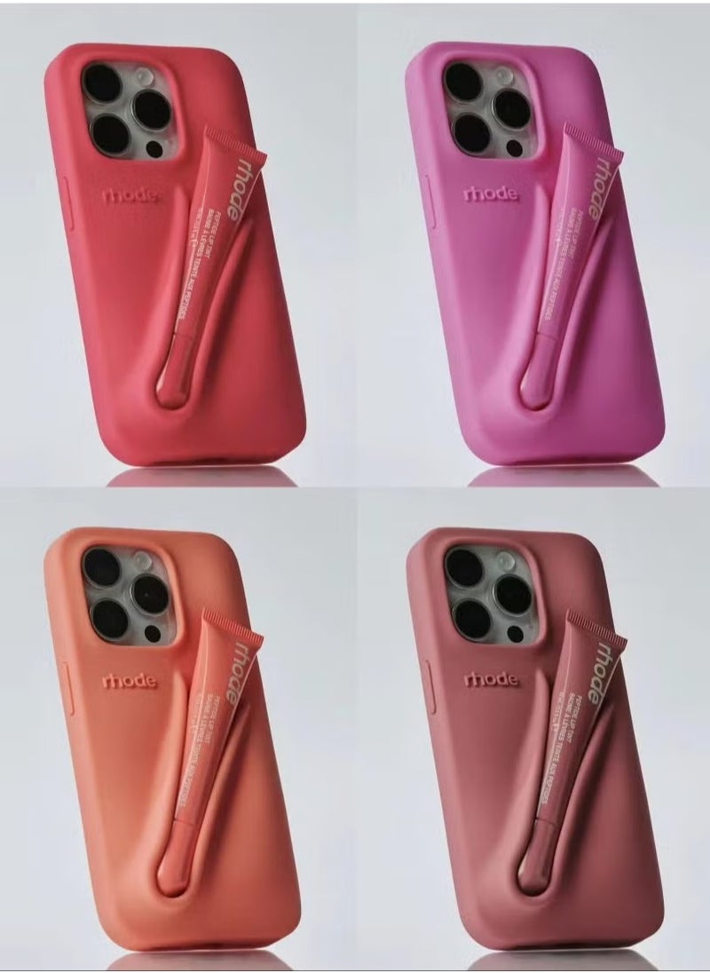 rhode - Silicone Lip Holder for Cell Phone, Lip Gloss Adhesive Sleeve for Phone, Lip Holder Stick-on Phone Case, Back Stick On Holder for iPhone Phones（SHORTCAKE） - Image 1