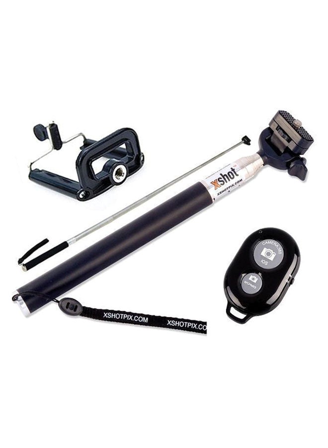 NIBEMINENT Extendable Handheld Bluetooth Selfie Monopod Black/Silver - Image 2