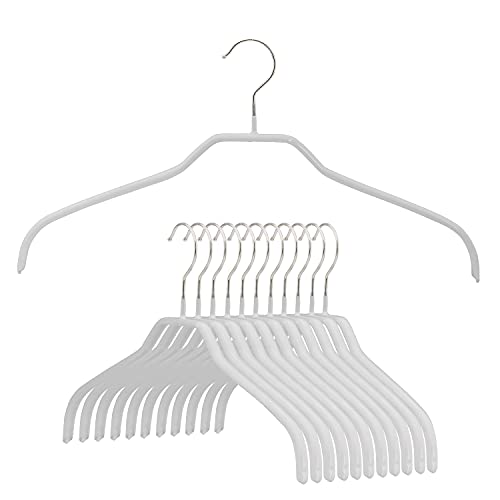 Mawa by Reston Lloyd Silhouette Series NonSlip Space Saving Clothes Hanger for Shirts and Dresses Style 41F Set of 12 White - Image 1