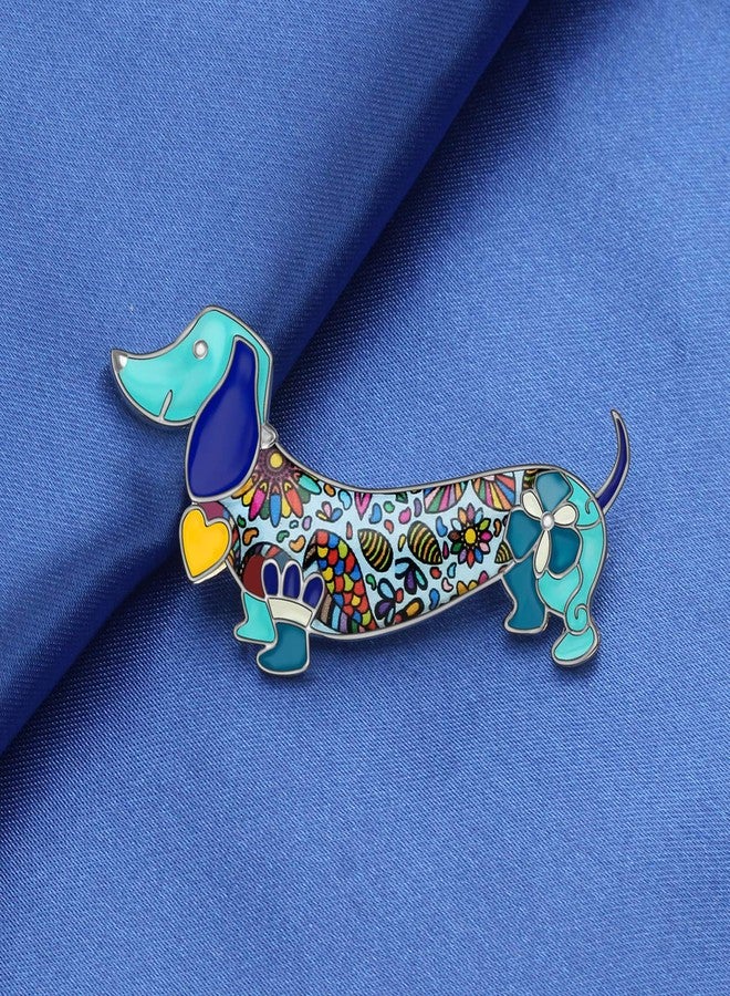 NEWEI Enamel Cute Dog Brooch Pins Charms Gifts for Women And Dog Lovers (Navy Dachshund Dog #1) - Image 4