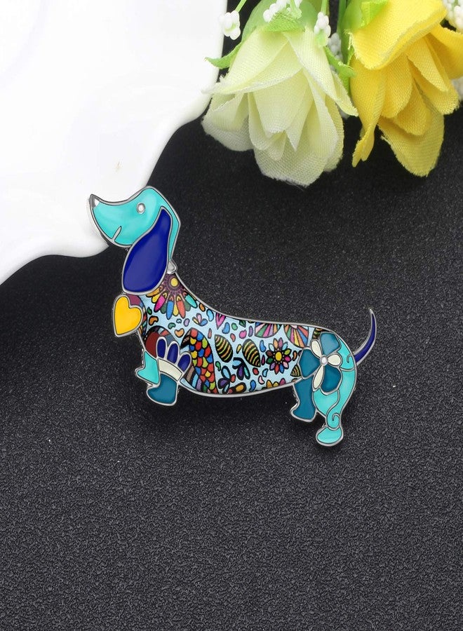 NEWEI Enamel Cute Dog Brooch Pins Charms Gifts for Women And Dog Lovers (Navy Dachshund Dog #1) - Image 3