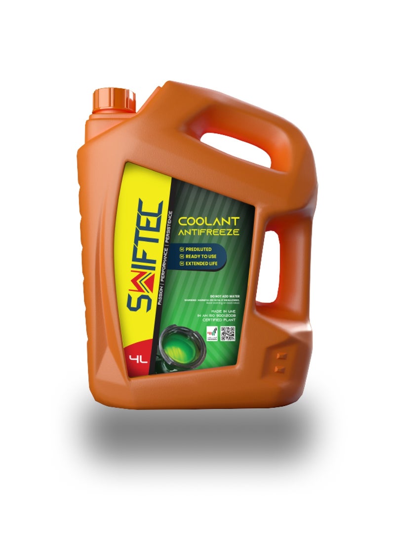 SWIFTEC Swiftec Engine Coolant for Car Radiator - Anti Freeze - Anti Corrosion - Green 4L  - Image 1