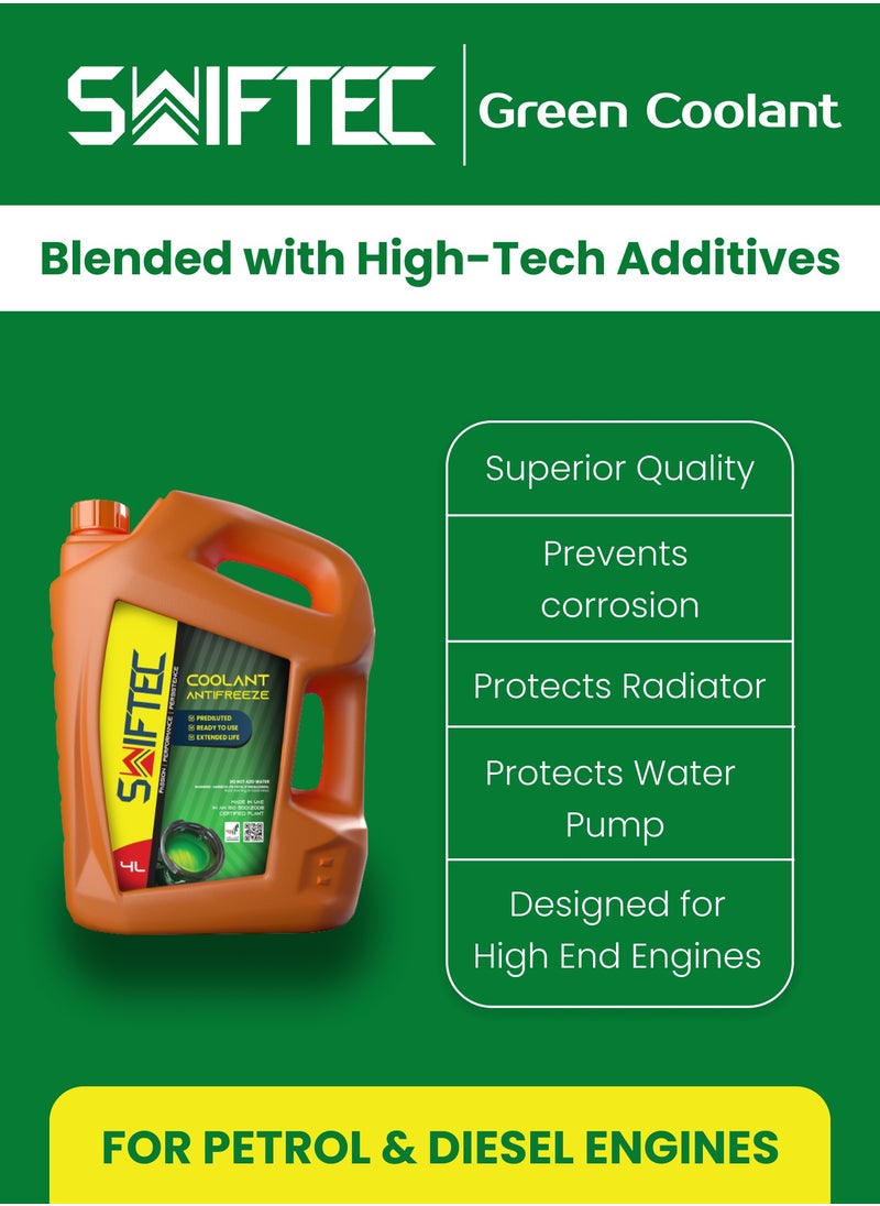 SWIFTEC Swiftec Engine Coolant for Car Radiator - Anti Freeze - Anti Corrosion - Green 4L  - Image 3