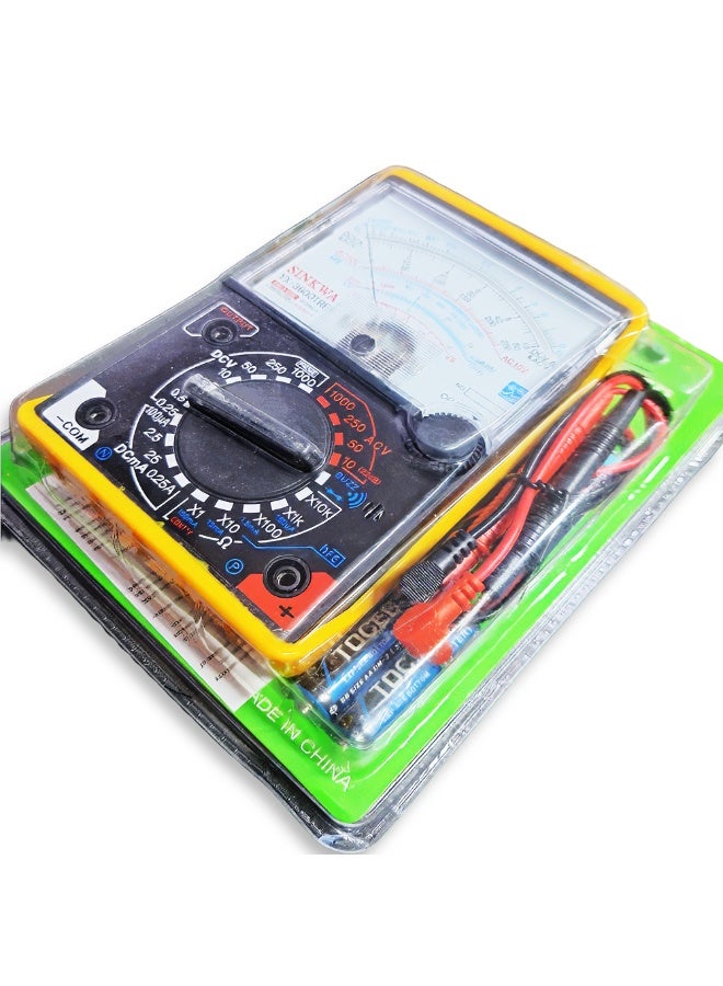 High Precision Analog Multimeter YX-3600TREB , AC/DC Voltage & Current Tester, Resistance Measurement, hFE Transistor Test, Diode & Continuity Check, Mirror Scale Display, Built in Buzzer, Fuse Protection , Includes Test Leads & Holster - Image 3