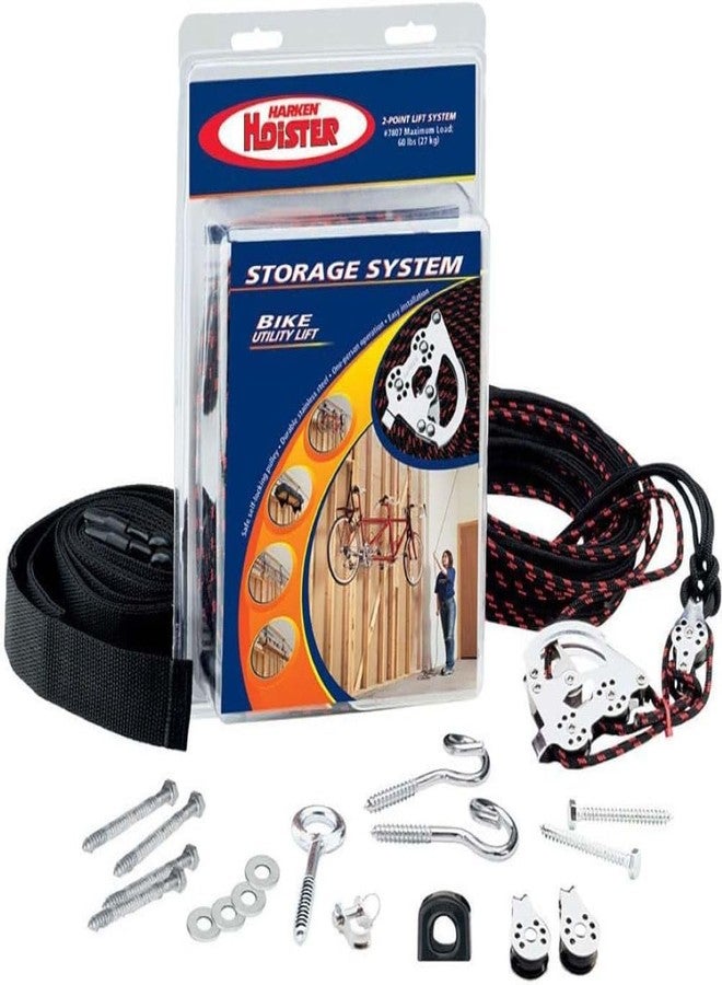 HARKEN Hoister - Overhead Garage Storage 2 Point Hoist System for Bikes, Kayaks, Surf & Paddle Boards (60lb Capacity, 10ft Ceiling) Safe Anti-Drop System, One-Person Operation - 7807 - Image 5