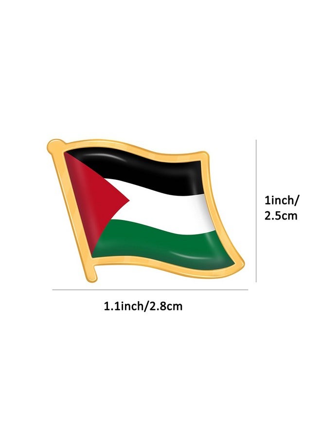 هاي ماونت - دبابيس ياقة علم فلسطين الحرة - شارة دبوس وطني معدنية صغيرة مقاس 1.1 × 1 بوصة دبوس سفر فلسطيني تذكاري من السبائك للقبعات والملابس وحقيبة الظهر - Image 1