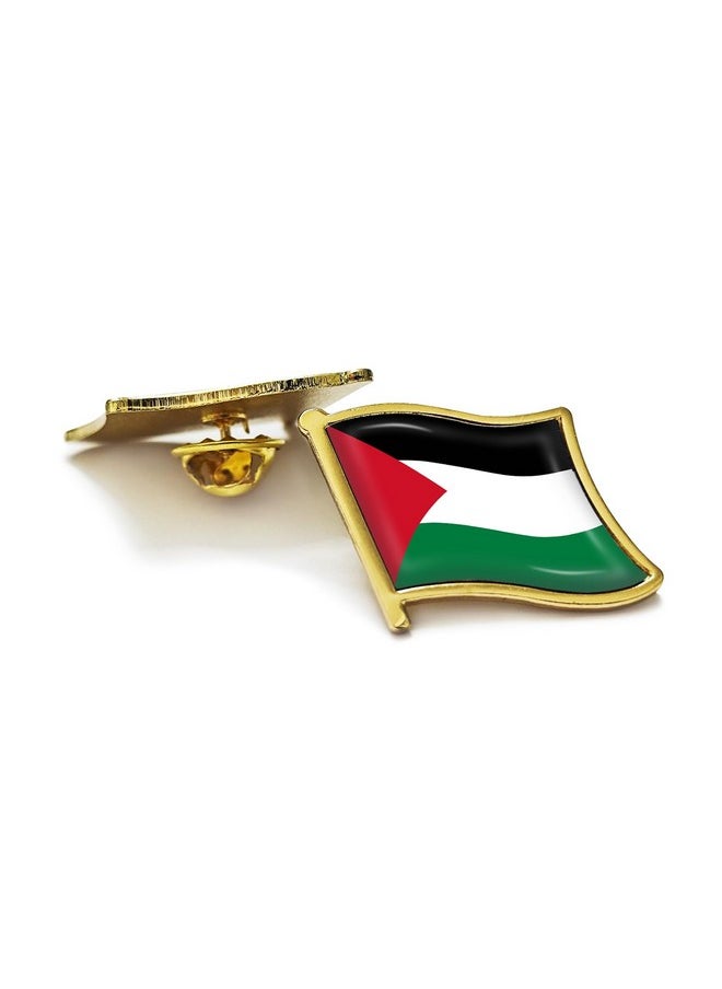 هاي ماونت - دبابيس ياقة علم فلسطين الحرة - شارة دبوس وطني معدنية صغيرة مقاس 1.1 × 1 بوصة دبوس سفر فلسطيني تذكاري من السبائك للقبعات والملابس وحقيبة الظهر - Image 1
