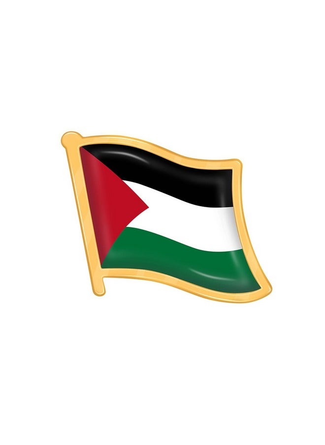 هاي ماونت - دبابيس ياقة علم فلسطين الحرة - شارة دبوس وطني معدنية صغيرة مقاس 1.1 × 1 بوصة دبوس سفر فلسطيني تذكاري من السبائك للقبعات والملابس وحقيبة الظهر - Image 1
