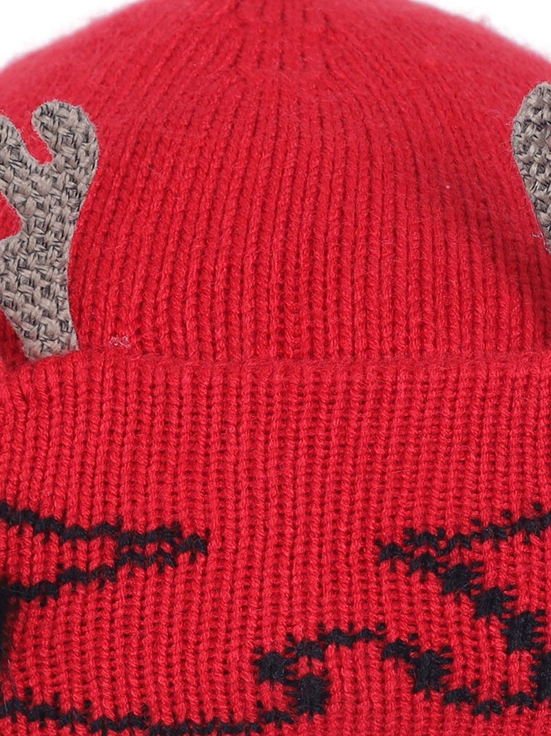 FabSeasons Kids Winter Skull Cap for Boys & Girls (2-5 Years), Covers Entire Ears for Better Protection from Cold Red - Image 4