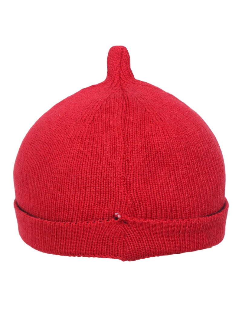 FabSeasons Kids Winter Skull Cap for Boys & Girls (2-5 Years), Covers Entire Ears for Better Protection from Cold Red - Image 3