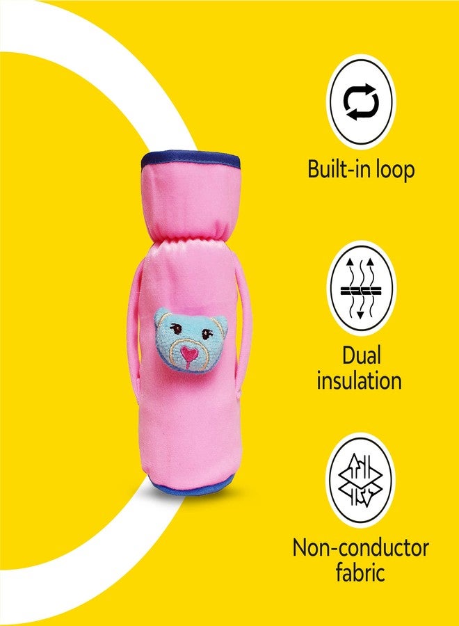 My Newborn Baby Feeding Bottle Covers (Green and Pink) | Soft Stretchable Pouch Combo | Soft Plush Bottle Tote Bag with Loop on Neck | Comfortable Hand Grip | Dual Insulation for Saftey - Image 3