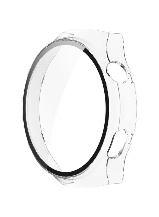 KMaxAI Protective Film And Case For Huawei Watch 4 Pro, All-In Full Coverage, Watch Face Screen Protector & Protective Cover, Anti-Fingerprint Hard Case + Curved Tempered Glass Film, Transparent - Image 1