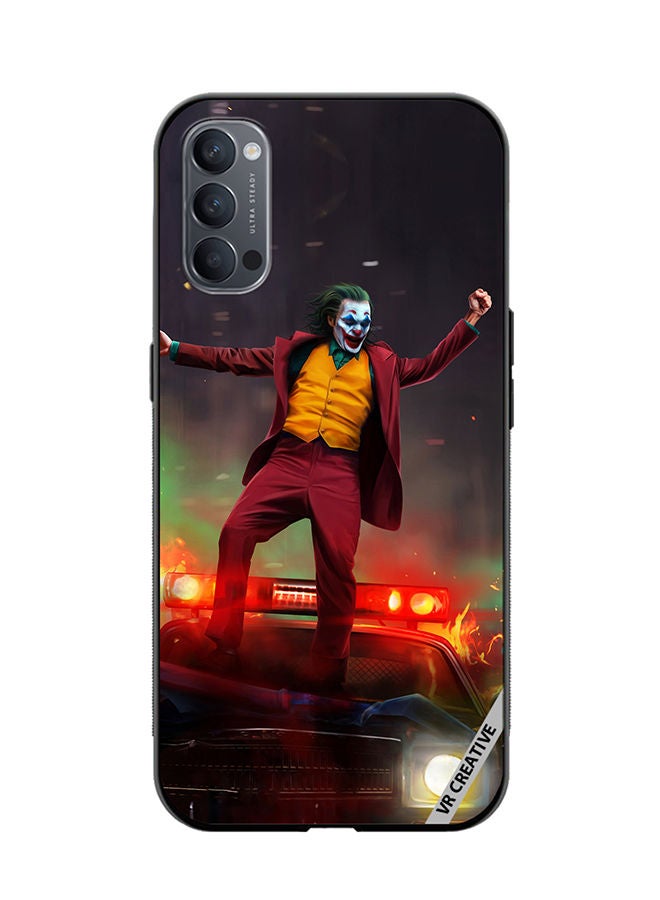 VR CREATIVE Protective Case Cover For Oppo Reno4 Pro 5G Joker Over A Car With His Evil Laugh Design Multicolour - Image 1