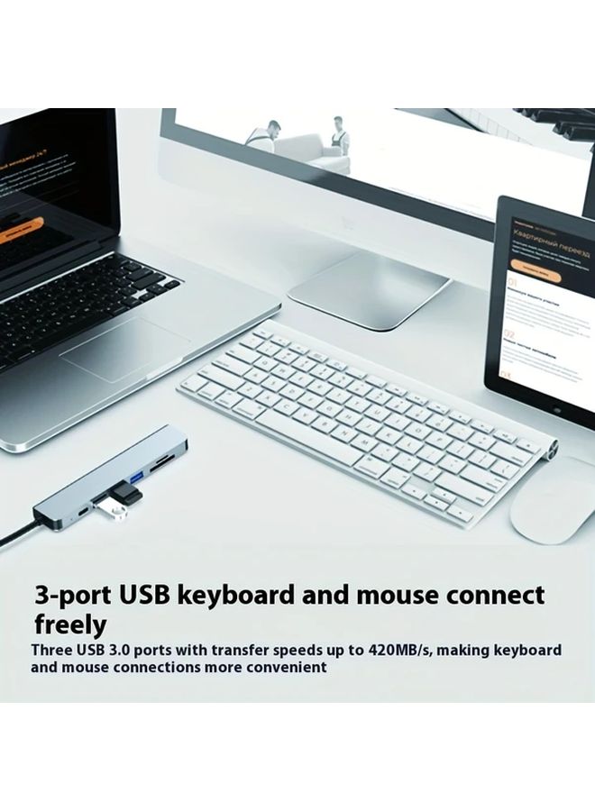 7 In 1 Type C USB C Expansion Hub 4K HDTV 100W PD SD Card 2 USB 3 0 - Image 5