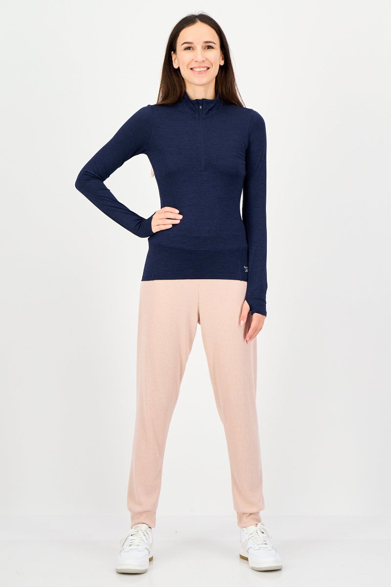 Reebok Women Slim Fit Long Sleeve Outdoor Top, Navy - Image 4