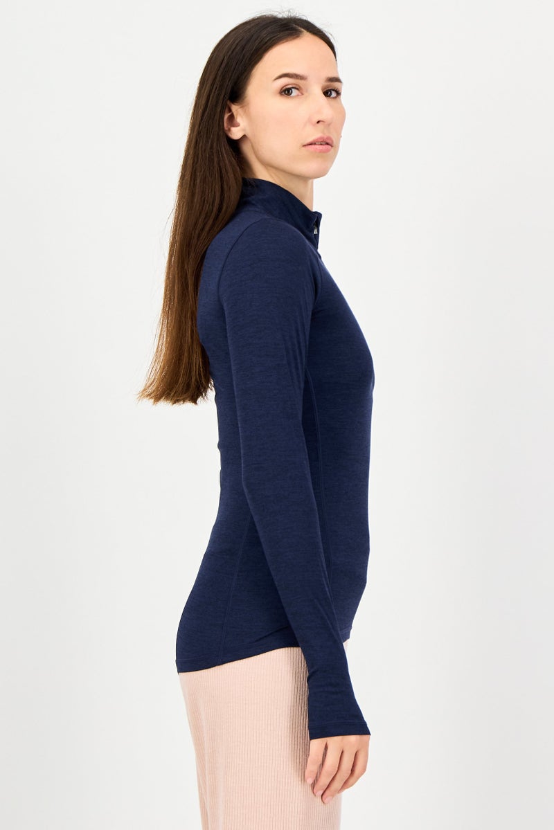 Reebok Women Slim Fit Long Sleeve Outdoor Top, Navy - Image 2