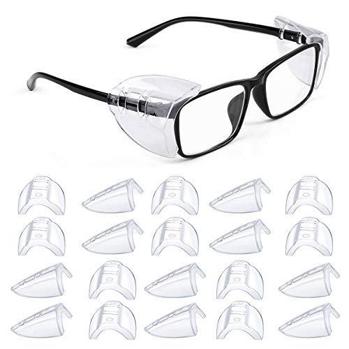 MELASA 10 Pairs Side Shields for Prescription Glasses, Safety Glasses Side Shields for Eye Protection, Slip on Side Shields for Eye Glasses, Fits Most Small to Large Eyeglasses - Image 1