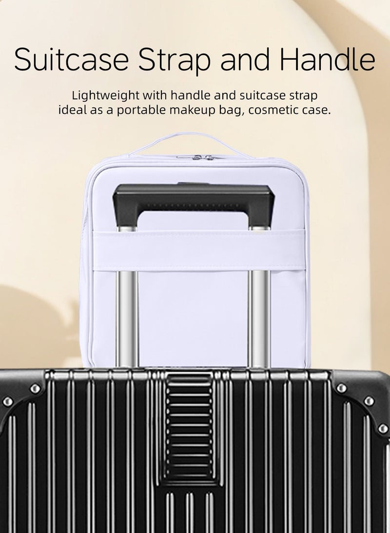 Extra Large Makeup Bag with Mirror, Makeup Station and Makeup Set, Multifunctional Makeup Organizer Makeup Case, Portable Waterproof Makeup Box Cosmetic Bag Cosmetic Organizer, Standing Makeup Pouch Makeup Kit Dressing Table Organizer, Travel Cosmetic Case Cosmetic Kit Toiletry Bag for Women Ladies - Image 4