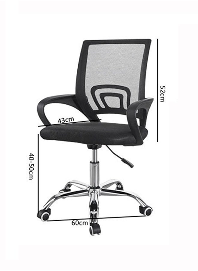 LW Mesh Adjustable Office Chair with Metal Leg Black  - Image 2