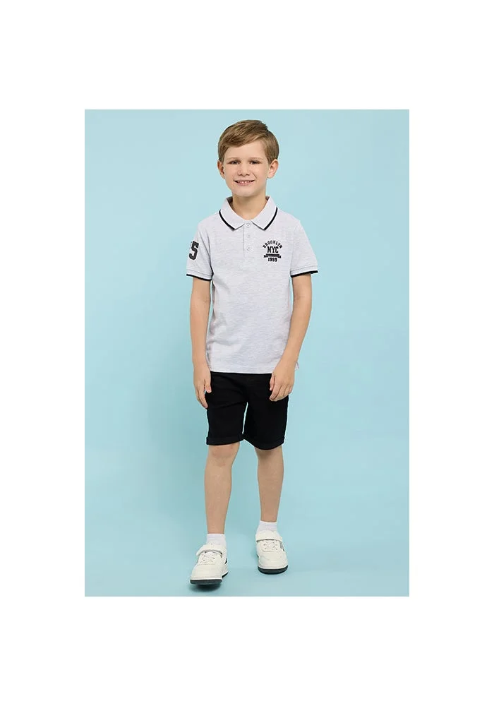 أر أند بي Print Detail Polo T-Shirt with Short Sleeves