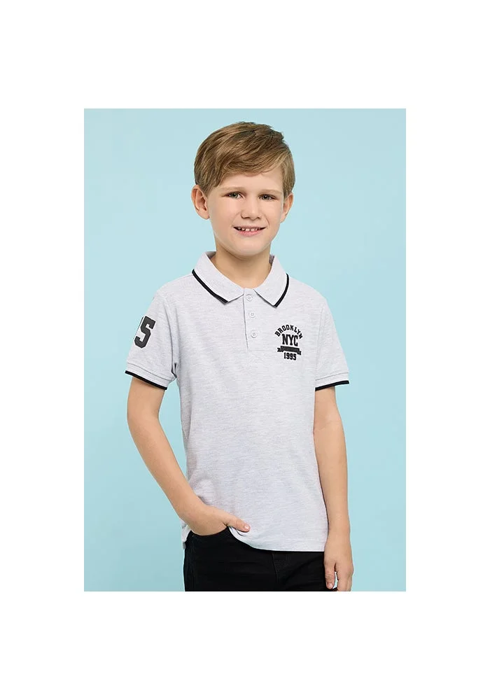 أر أند بي Print Detail Polo T-Shirt with Short Sleeves