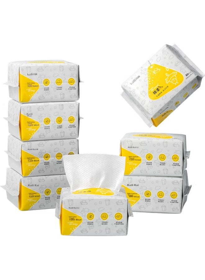 Kaili Baby Soft Wipes, Baby Dry And Wet Wipes, Newborn Disposable Face Wipes, 80 Sheets * 8 Packs - Image 2