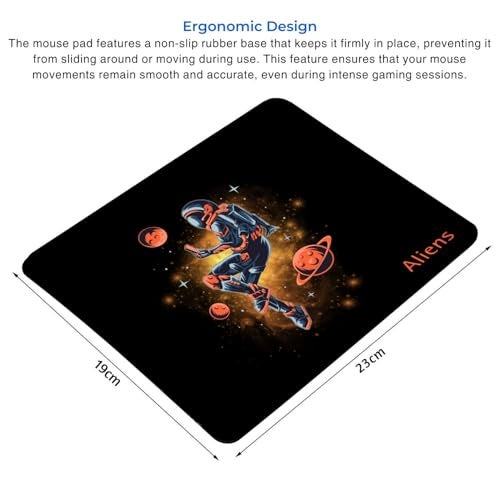 Aliens Mouse Pad for Computer, Laptop, Smooth Premium Cloth Surface, Non-Slip Rubber Base, Speed and Precision Operation Compatible with Laser and Optical Mouse, Gaming, Office, Home 230x190mm (SP-11) - Image 3
