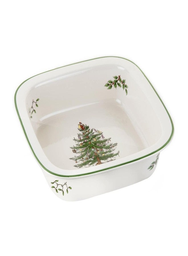 Spode Christmas Tree 10" Square Pan- Porcelain Baking Dish for Lasagna, Casserole, Holiday Desserts - Oven to Table Bakeware & Dishwasher Safe - Festive Holiday Serveware for Christmas Table - Image 1
