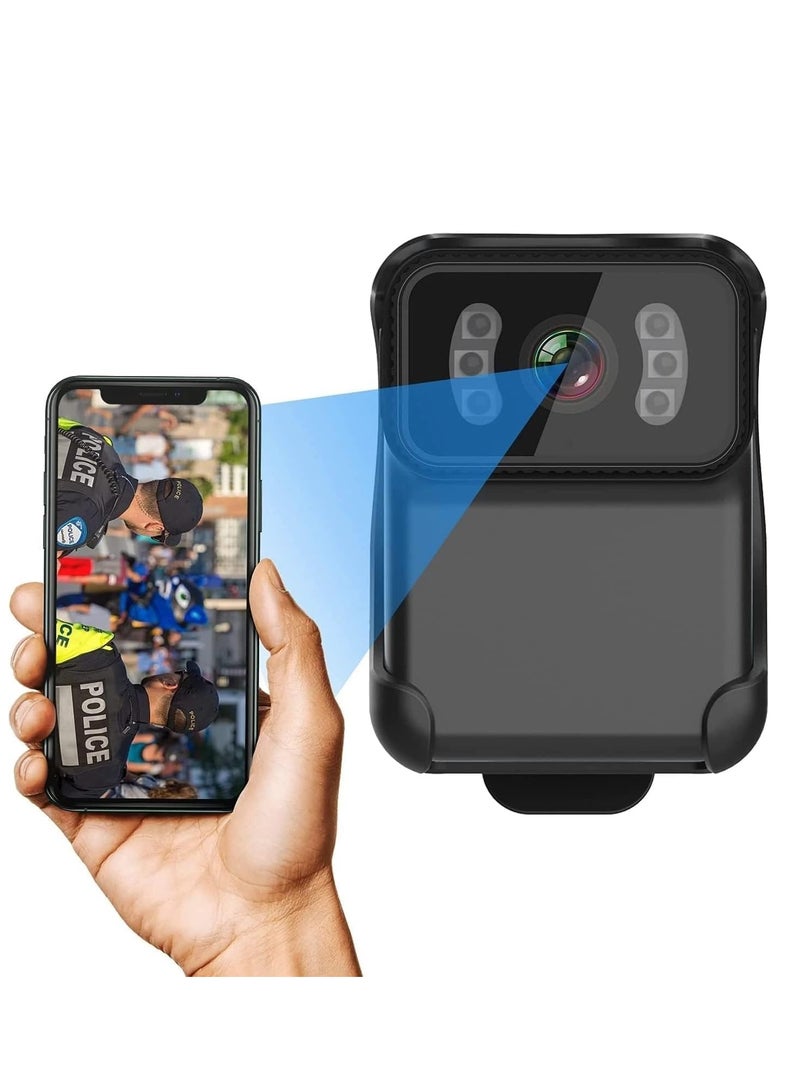 Mini WIFI Body Camera Video Recorder, Wearable Police Body Cam with Night Vision, Body Worn Camera with Audio and Video Recording, Law Enforcement, Security Guard (64G Memory) - Image 1