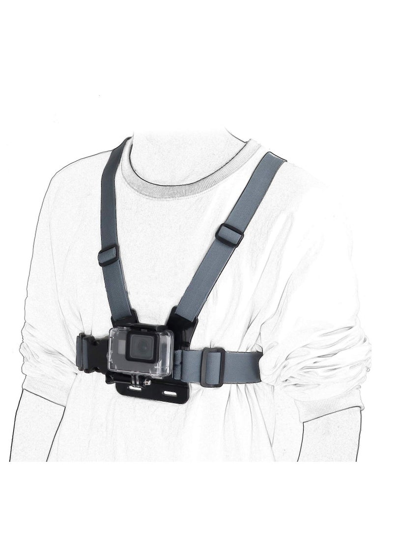 Y&D - Camera Chest Mount Strap Harness Fit for AKASO DJI Osmo Adjustable Chesty Elastic Cell Phone with Sports Installation Bracket kit - Image 1