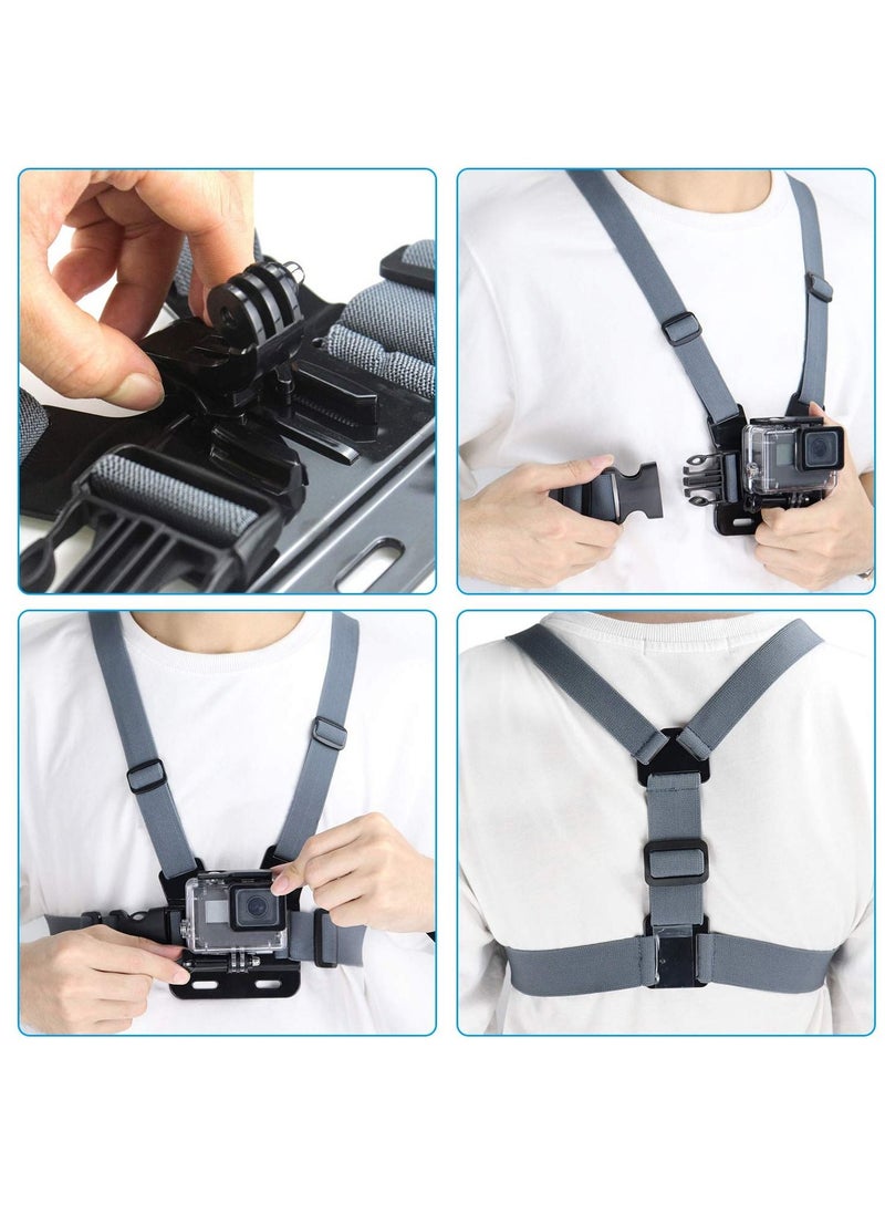 Y&D - Camera Chest Mount Strap Harness Fit for AKASO DJI Osmo Adjustable Chesty Elastic Cell Phone with Sports Installation Bracket kit - Image 1