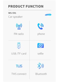 ويستر مكبر صوت بلوتوث لاسلكي على شكل مرسيدس G63 WS-591 مع شاشة LED TF USB FM غير يدوية TWS LED وإضاءة LED  - Image 4