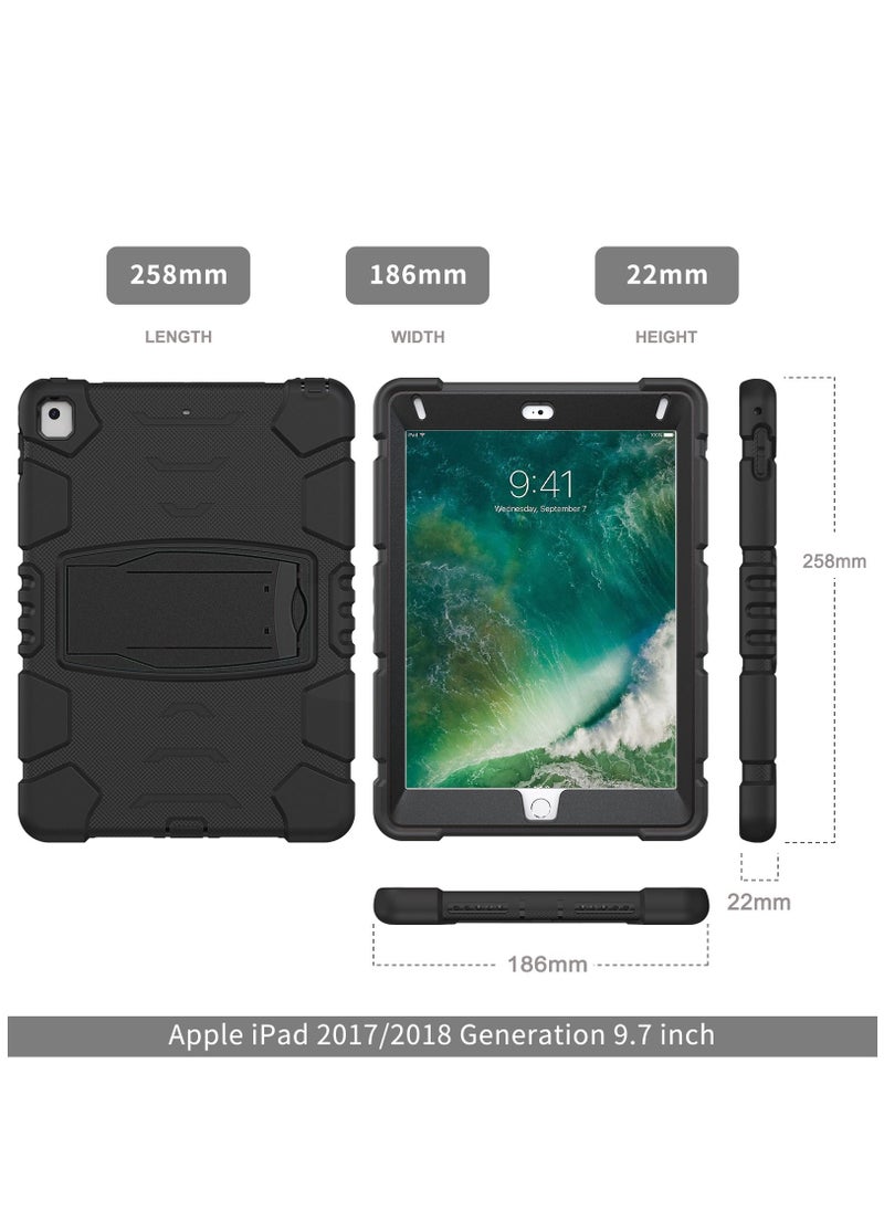 GULFLINK Gulflink Back Cover Protect Case for Apple iPad 2018/2017/Pro/Air2 9.7inch black  - Image 2