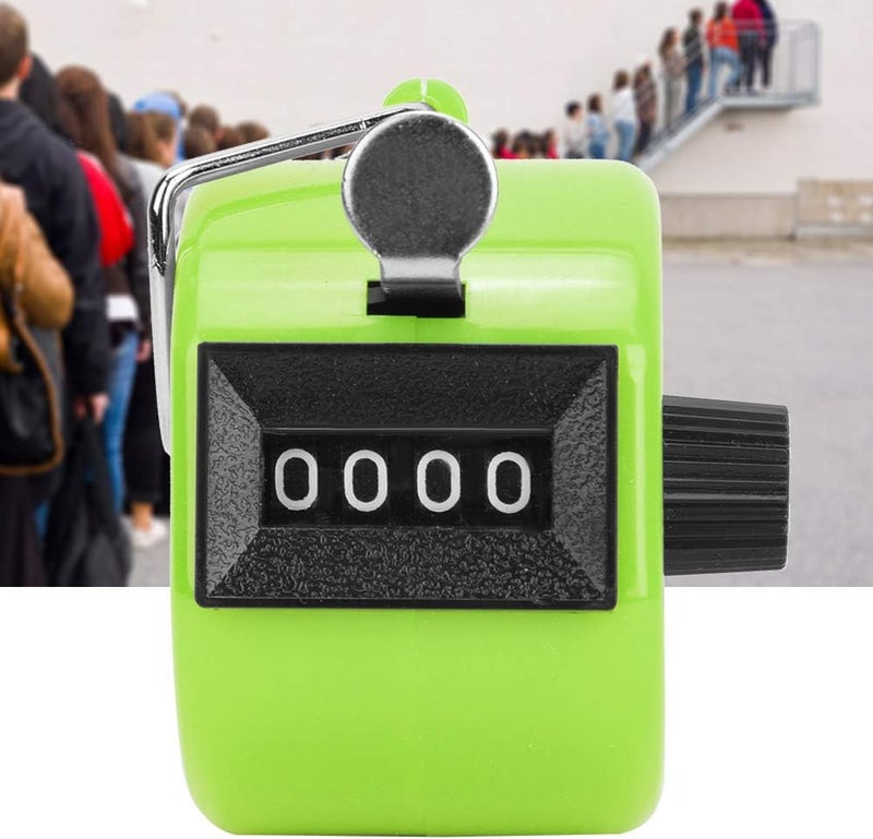 Metal case, Small Body, Portable Hand Tally Counter with Hook, 9999 Record, ABS Plastic Shell, Conference Attendance, Traffic Flowing (Green) - Image 5