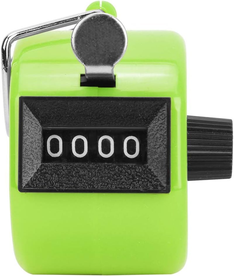 Metal case, Small Body, Portable Hand Tally Counter with Hook, 9999 Record, ABS Plastic Shell, Conference Attendance, Traffic Flowing (Green) - Image 4