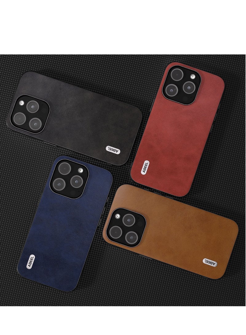 GULFLINK PU Leather Case Slim Luxury Business Non-Slip Grip Rugged Shockproof Full Body Protective Case for iPhone 15 Pro Black - Image 4