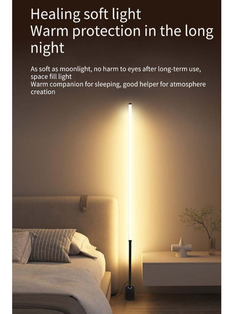 ARNOTEC 140cm LED Floor Lamp | 3-Color Dimmable Eye Protection Standing Lamp with Remote Control | Modern Atmosphere Light for Living Room, Bedroom & Study (UK Plug) - Image 4