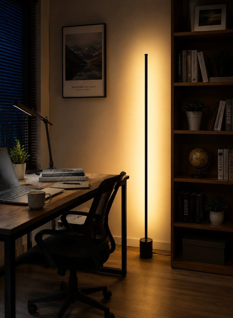ARNOTEC 140cm LED Floor Lamp | 3-Color Dimmable Eye Protection Standing Lamp with Remote Control | Modern Atmosphere Light for Living Room, Bedroom & Study (UK Plug) - Image 4
