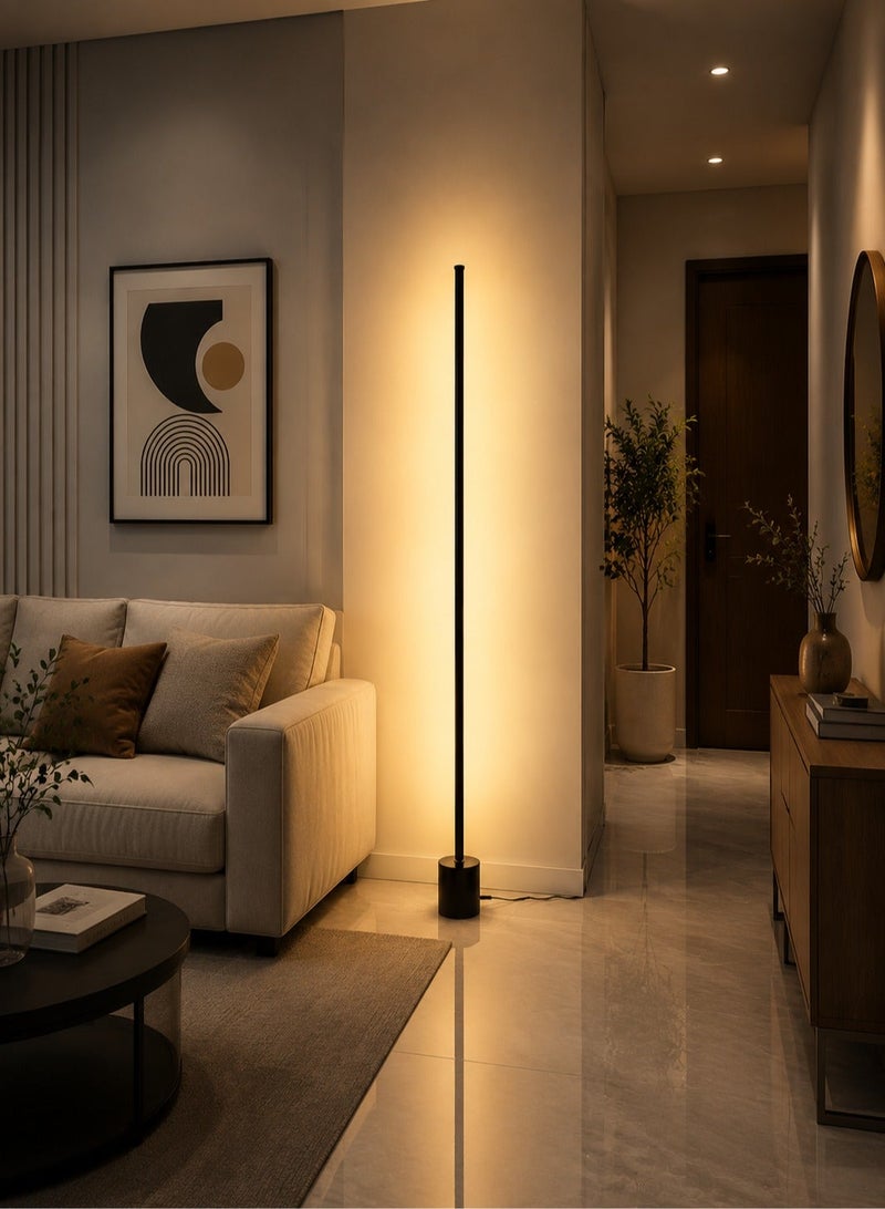ARNOTEC 140cm LED Floor Lamp | 3-Color Dimmable Eye Protection Standing Lamp with Remote Control | Modern Atmosphere Light for Living Room, Bedroom & Study (UK Plug) - Image 5