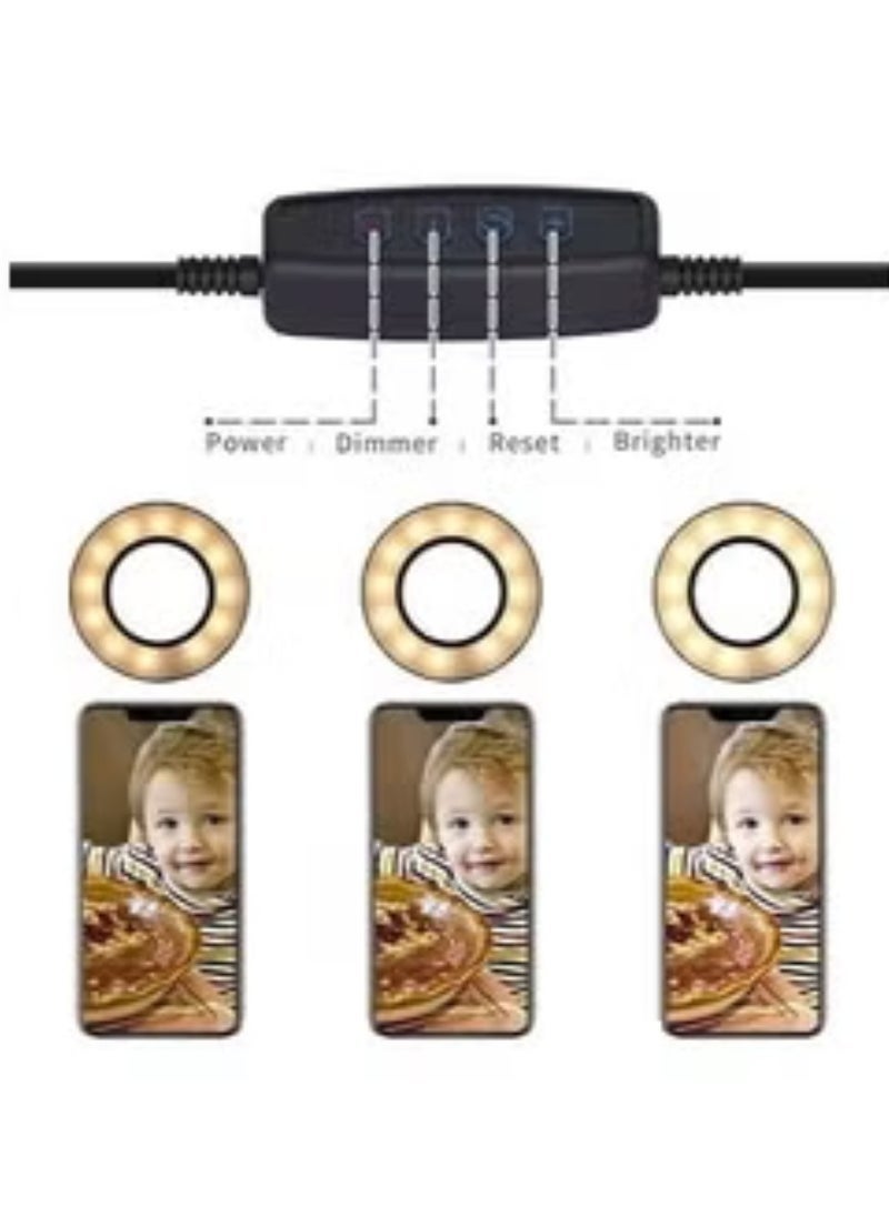JAJEEK Selfie Ring Light with Cell Phone Holder Stand for Live Stream/Makeup, LED Camera Lighting [3-Light Mode] with Flexible Arms Compatible with Cell Phones and Camera - Image 4