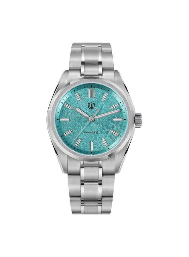 watchdives VH31 Silent Second Quartz Watch, Original Design WD0003 WD0003B Aventurine Dial Men's Watches 36 mm Sapphire Glass Luxury Wrist Watch 100 m Waterproof Watch for Men, Green / 5 Left - Image 1