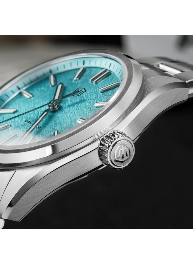 watchdives VH31 Silent Second Quartz Watch, Original Design WD0003 WD0003B Aventurine Dial Men's Watches 36 mm Sapphire Glass Luxury Wrist Watch 100 m Waterproof Watch for Men, Green / 5 Left - Image 4
