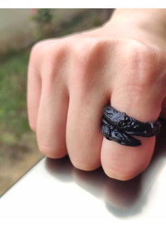 The Collection Double Claw Model Adjustable Black Ring  - Image 4