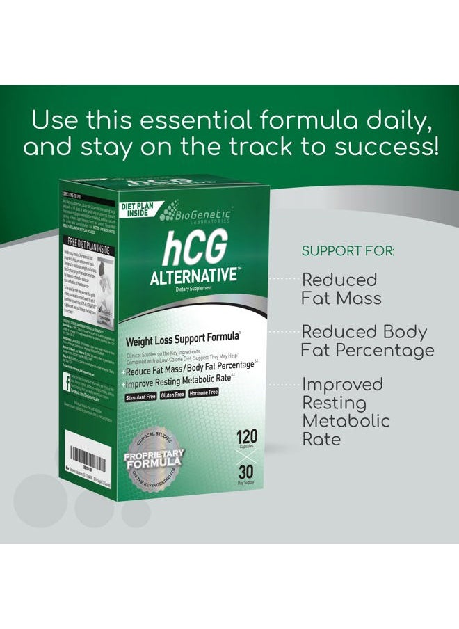 BioGenetic Laboratories - hCG Alternative - Weight Loss Pills and Fat Burner for Men and Women - Boosts Metabolism Supports Healthy Diets - Alternative Formula - 30-Day Supply (120 Capsules per Bottle) - Image 1