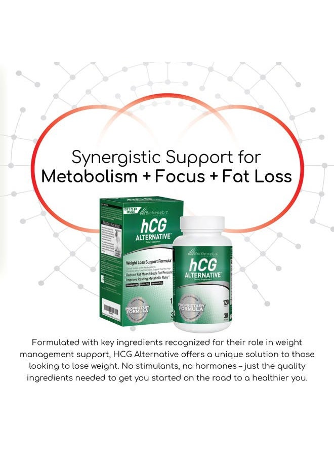 BioGenetic Laboratories - hCG Alternative - Weight Loss Pills and Fat Burner for Men and Women - Boosts Metabolism Supports Healthy Diets - Alternative Formula - 30-Day Supply (120 Capsules per Bottle) - Image 1