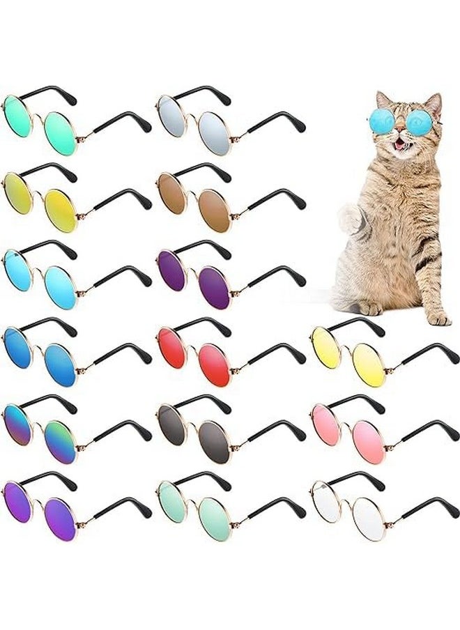 Generic - Pet Sunglasses Classic Round Shape Reflection Eye Wear Uv Protection Stylish Goggles Sunglasses Ideal For Small Dogs & Cats - Multicolor (Pack Of 1) - Image 1
